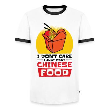 Asian Food Chinese Food Fan Noodle Foodie - Men's Ringer Shirt - white/black - Front - AI Model Female 172 light (172cm) & AI Model Male 178 dark (178cm)