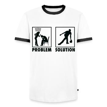 Bowling Bowling Player Statement Problem Solution. - Männer Kontrast-T-Shirt - Weiß/Schwarz - Vorne - AI Model Female 172 light (172cm) & AI Model Male 178 dark (178cm)