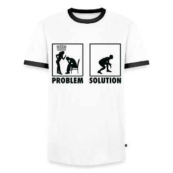 Wrestling Wrestlers Statement Problem Solution. - Men's Ringer Shirt - white/black - Front - AI Model Female 172 light (172cm) & AI Model Male 178 dark (178cm)