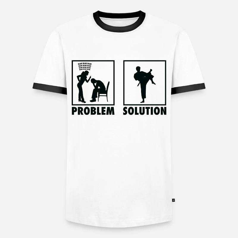 Karate Karate Practitioners Karateka Statement - Männer Kontrast-T-Shirt - Weiß/Schwarz