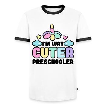 Enfants d’âge préscolaire Retour à l’école Way Cuter pour les filles - T-shirt contrasté Homme - blanc/noir - Devant - AI Model Female 172 light (172cm) & AI Model Male 178 dark (178cm)