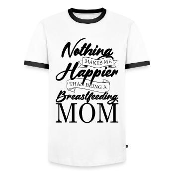 Nothing Makes Me Happier Than Being a - Men's Ringer Shirt - white/black - Front - AI Model Female 172 light (172cm) & AI Model Male 178 dark (178cm)