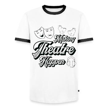 Theater Acting Drama Tech Crew Musical Director - Men's Ringer Shirt - white/black - Front - AI Model Female 172 light (172cm) & AI Model Male 178 dark (178cm)
