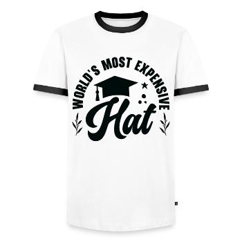 Student Graduation Celebration Grad Student - Men's Ringer Shirt - white/black - Front - AI Model Female 172 light (172cm) & AI Model Male 178 dark (178cm)