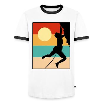 Naturliebhaber Bergsteigen Wandern Abenteuer - Männer Kontrast-T-Shirt - Weiß/Schwarz - Vorne - AI Model Female 172 light (172cm) & AI Model Male 178 dark (178cm)