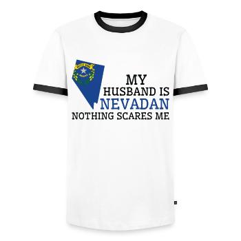 Rien ne me fait peur Nevadan Mari Nevada - T-shirt contrasté Homme - blanc/noir - Devant - AI Model Female 172 light (172cm) & AI Model Male 178 dark (178cm)