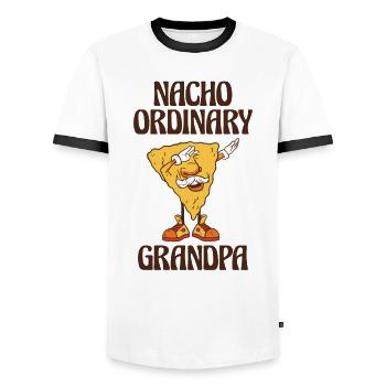 Grandparents Day Grandpa Nacho Dad Joke - Men's Ringer Shirt - white/black - Front - AI Model Female 172 light (172cm) & AI Model Male 178 dark (178cm)
