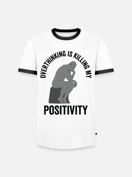 Overthinking Schädel Statue Kunstliebhaber - Männer Kontrast-T-Shirt - Weiß/Schwarz