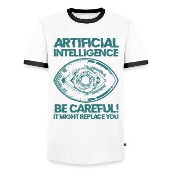 AI Maschinelles Lernen Computer Geek Technologie - Männer Kontrast-T-Shirt - Weiß/Schwarz - Vorne - AI Model Female 172 light (172cm) & AI Model Male 178 dark (178cm)