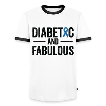 Diabetische Bauchspeicheldrüse - Männer Kontrast-T-Shirt - Weiß/Schwarz - Vorne - AI Model Female 172 light (172cm) & AI Model Male 178 dark (178cm)