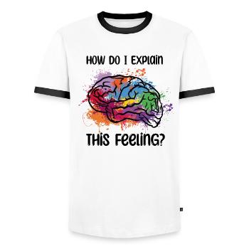 Psychology Psychologist Psychiatry Humor - Men's Ringer Shirt - white/black - Front - AI Model Female 172 light (172cm) & AI Model Male 178 dark (178cm)