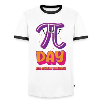 Pi Day Math Holiday Pi Symbol Number - Men's Ringer Shirt - white/black - Front - AI Model Female 172 light (172cm) & AI Model Male 178 dark (178cm)