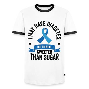 Diabetische Bauchspeicheldrüse - Männer Kontrast-T-Shirt - Weiß/Schwarz - Vorne - AI Model Female 172 light (172cm) & AI Model Male 178 dark (178cm)