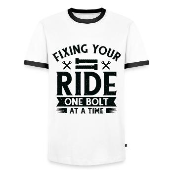 Automechaniker Auto-Motor-Reparatur - Männer Kontrast-T-Shirt - Weiß/Schwarz - Vorne - AI Model Female 172 light (172cm) & AI Model Male 178 dark (178cm)