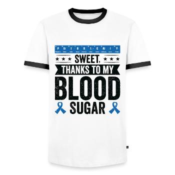 Diabetische Bauchspeicheldrüse - Männer Kontrast-T-Shirt - Weiß/Schwarz - Vorne - AI Model Female 172 light (172cm) & AI Model Male 178 dark (178cm)