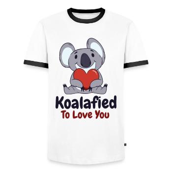 Valentine's Day Koala Love Wildlife Koala Lover - Men's Ringer Shirt - white/black - Front - AI Model Female 172 light (172cm) & AI Model Male 178 dark (178cm)