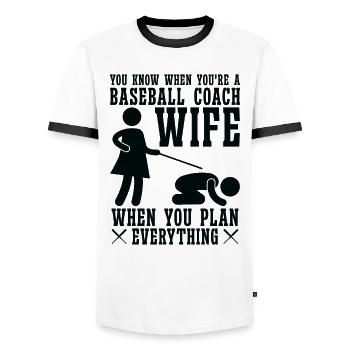 Baseball-Trainerin Ehefrau Berufstätige Mutter - Männer Kontrast-T-Shirt - Weiß/Schwarz - Vorne - AI Model Female 172 light (172cm) & AI Model Male 178 dark (178cm)