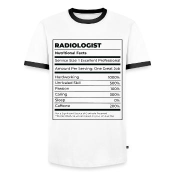 Radiologie Rad Tech Technologe Radiologe - Männer Kontrast-T-Shirt - Weiß/Schwarz - Vorne - AI Model Female 172 light (172cm) & AI Model Male 178 dark (178cm)