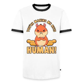 Fieser Hamster Niedliches Tier Hamsterliebhaber - Männer Kontrast-T-Shirt - Weiß/Schwarz - Vorne - AI Model Female 172 light (172cm) & AI Model Male 178 dark (178cm)