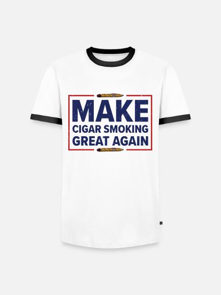 Zigarre Rauchen Zigarren Raucher - Männer Kontrast-T-Shirt - Weiß/Schwarz