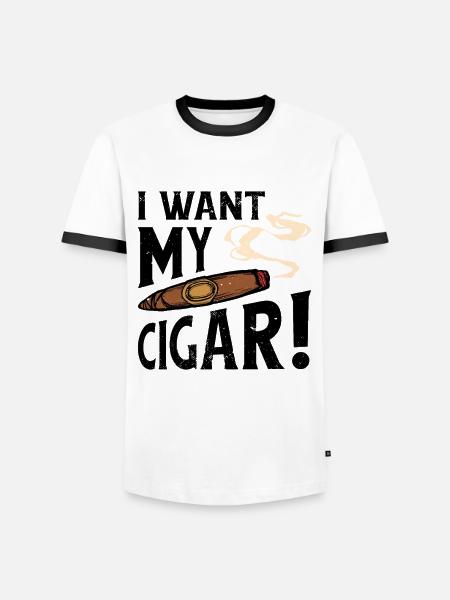 Zigarre Rauchen Zigarren Raucher - Männer Kontrast-T-Shirt - Weiß/Schwarz