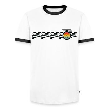 Angelrute Angeln Angler Fisch Fischer - Männer Kontrast-T-Shirt - Weiß/Schwarz - Vorne - AI Model Female 172 light (172cm) & AI Model Male 178 dark (178cm)
