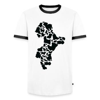 Shih Tzu Dog Mom Shih Tzu Dad - Men's Ringer Shirt - white/black - Front - AI Model Female 172 light (172cm) & AI Model Male 178 dark (178cm)