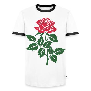 Rose - Männer Kontrast-T-Shirt - Weiß/Schwarz - Vorne - AI Model Female 172 light (172cm) & AI Model Male 178 dark (178cm)