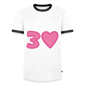 30. Geburtstag Spruch Humor - Männer Kontrast-T-Shirt - Weiß/Schwarz - Vorne - AI Model Female 172 light (172cm) & AI Model Male 178 dark (178cm)
