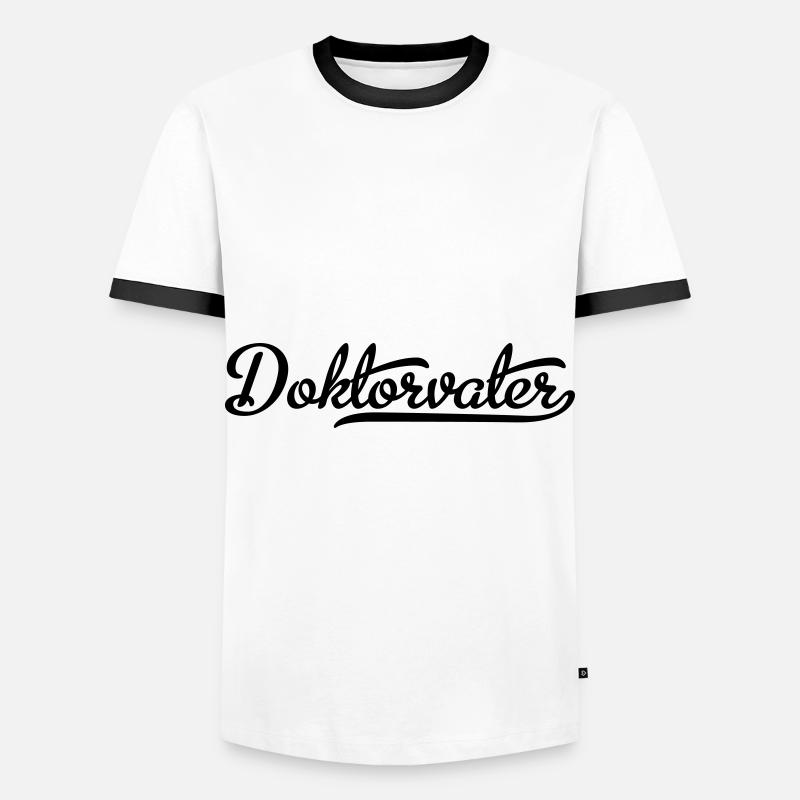 doktorvater - Männer Kontrast-T-Shirt - Weiß/Schwarz