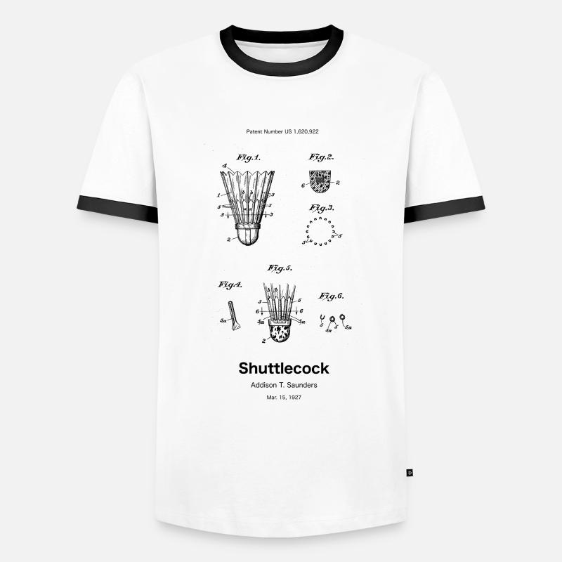 Shuttlecock - Men's Ringer Shirt - white/black