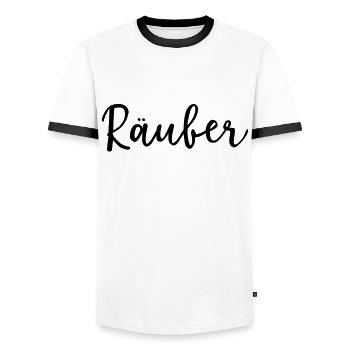 Räuber Papa Shirt zum Vatertag - Männer Kontrast-T-Shirt - Weiß/Schwarz - Vorne - AI Model Female 172 light (172cm) & AI Model Male 178 dark (178cm)