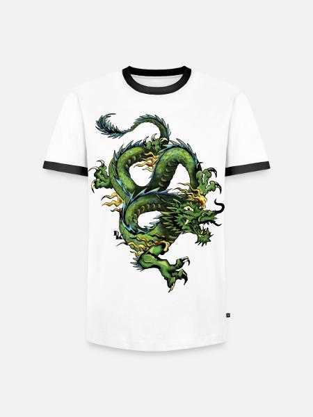 Chinese dragon 202 - Men's Ringer Shirt - white/black
