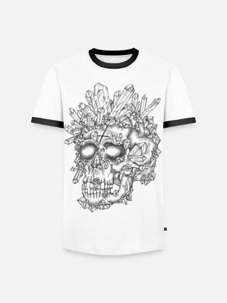 the Crystal Skull - Men's Ringer Shirt - white/black
