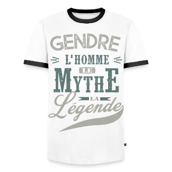 gendre l' homme le mythe la légende cadeau gendre - T-shirt contrasté Homme - blanc/noir - Devant - AI Model Female 172 light (172cm) & AI Model Male 178 dark (178cm)