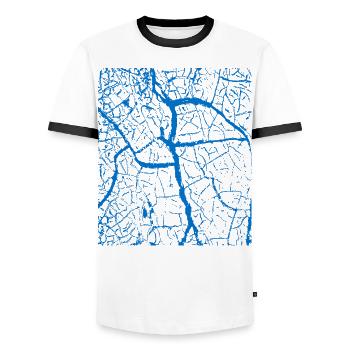 Struktur Krakel / Hintergrund - Männer Kontrast-T-Shirt - Weiß/Schwarz - Vorne - AI Model Female 172 light (172cm) & AI Model Male 178 dark (178cm)