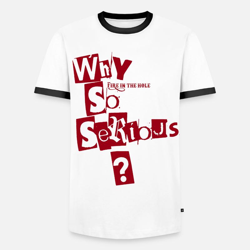 WHY? - Männer Kontrast-T-Shirt - Weiß/Schwarz
