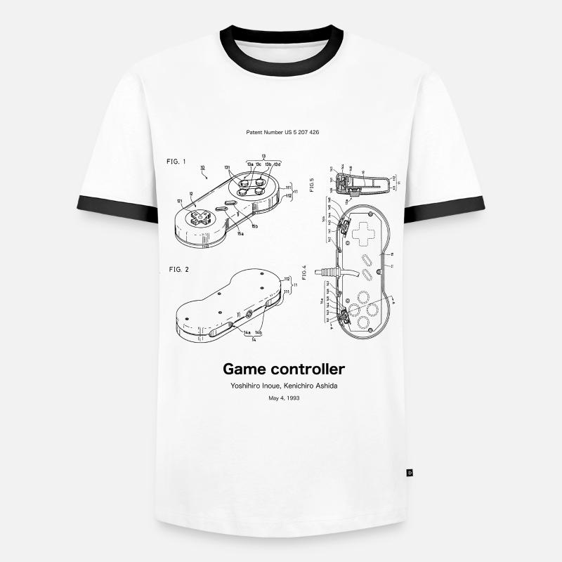 Game controller - Men's Ringer Shirt - white/black