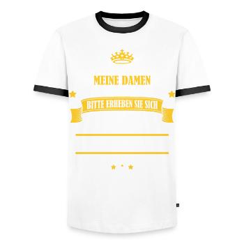 ELEKTRIKER - Männer Kontrast-T-Shirt - Weiß/Schwarz - Vorne - AI Model Female 172 light (172cm) & AI Model Male 178 dark (178cm)