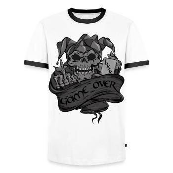 plaisantin - T-shirt contrasté Homme - blanc/noir - Devant - AI Model Female 172 light (172cm) & AI Model Male 178 dark (178cm)