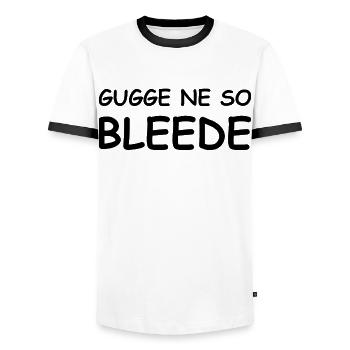 lustiger Spruch Ossi sächsisch Dialekt Sachsen - Männer Kontrast-T-Shirt - Weiß/Schwarz - Vorne - AI Model Female 172 light (172cm) & AI Model Male 178 dark (178cm)