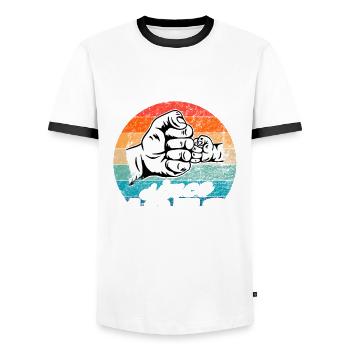 Best dad in the world since 1953 Father's Day - Men's Ringer Shirt - white/black - Front - AI Model Female 172 light (172cm) & AI Model Male 178 dark (178cm)
