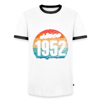 Bester Papa der Welt seit 1952 No Joke - Männer Kontrast-T-Shirt - Weiß/Schwarz - Vorne - AI Model Female 172 light (172cm) & AI Model Male 178 dark (178cm)