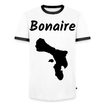 Bonaire Antillen Karibik Insel Urlaub - Männer Kontrast-T-Shirt - Weiß/Schwarz - Vorne - AI Model Female 172 light (172cm) & AI Model Male 178 dark (178cm)