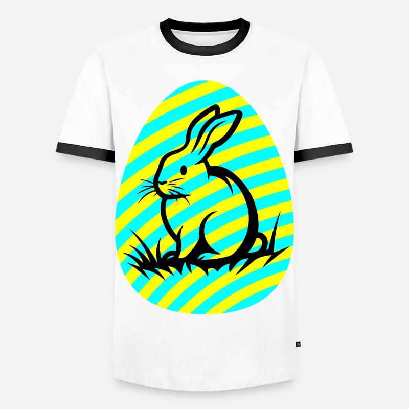 Bunny Easter Icon - Men's Ringer Shirt - white/black