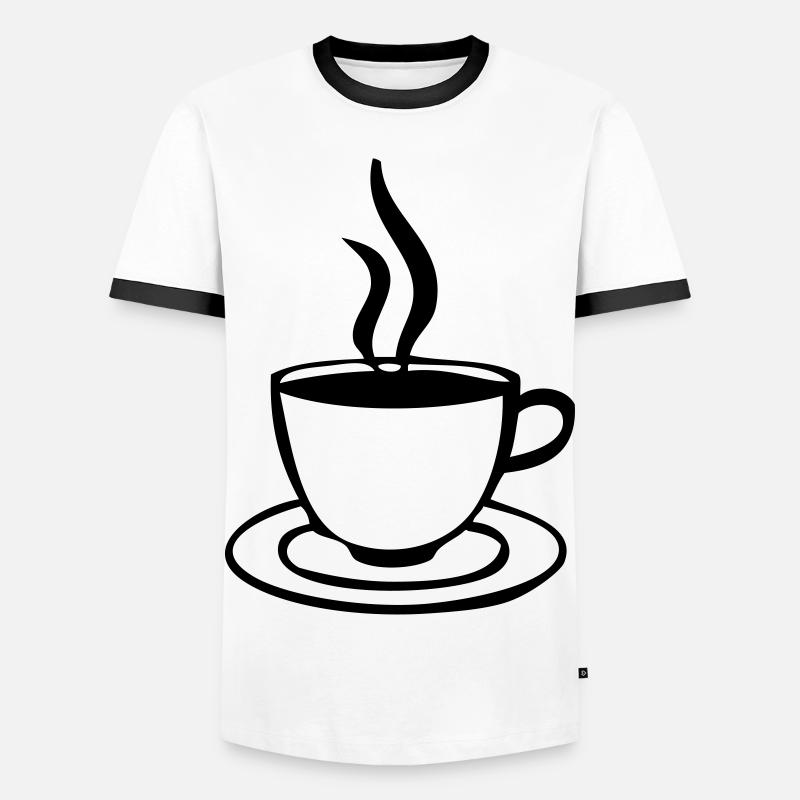 coffee cup - Men's Ringer Shirt - white/black