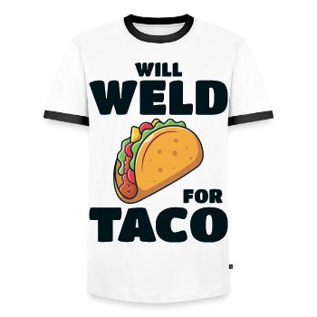 Welding Welder Metal Construction Ironworker Taco - Men's Ringer Shirt - white/black - Front - AI Model Female 172 light (172cm) & AI Model Male 178 dark (178cm)