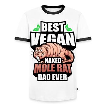 Rat taupe nu végétalien - T-shirt contrasté Homme - blanc/noir - Devant - AI Model Female 172 light (172cm) & AI Model Male 178 dark (178cm)