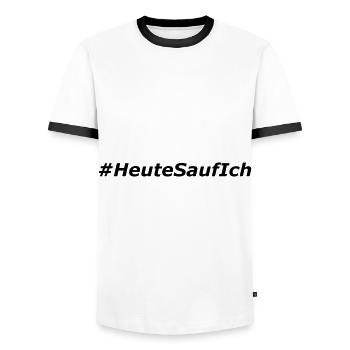 Heute Sauf Ich - Bier Party Fest Kirmes Festival - Männer Kontrast-T-Shirt - Weiß/Schwarz - Vorne - AI Model Female 172 light (172cm) & AI Model Male 178 dark (178cm)