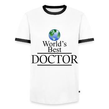 Weltbester Doktor - Männer Kontrast-T-Shirt - Weiß/Schwarz - Vorne - AI Model Female 172 light (172cm) & AI Model Male 178 dark (178cm)